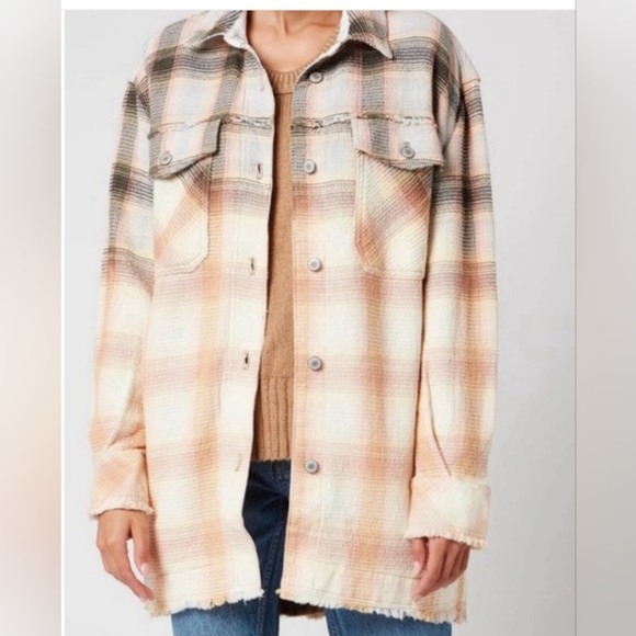 Free People Jackets & Blazers - Free people Anneli Plaid Shirt Jacket Sz Small